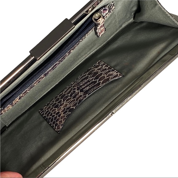 3/$10 Calvin Klein Purse 11”x4.5” Faux Snakeskin Clutch Evening - Picture 4 of 7